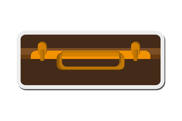 flat design suitcase topview icon vector illustration