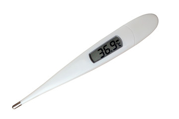 Thermometer on white background