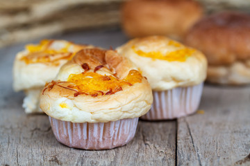 Soft bun roll and Muffin golden threads