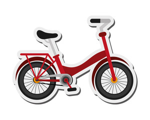 flat design single red bike icon vector illustration