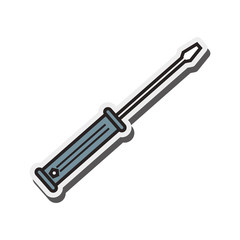 flat design single screwdriver icon vector illustration