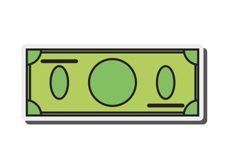 flat design blank dollar bill icon vector illustration