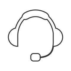 flat design headset silhouette icon vector illustration