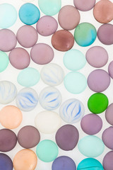 Colorful Glass cubes isolated on white background.