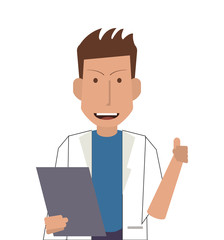flat design doctor or medic with clipboard icon vector illustration