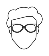 flat design faceless man portrait icon vector illustration