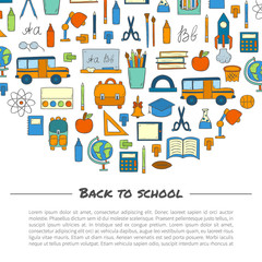 Vector hand drawn back to school background