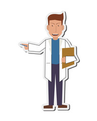 flat design doctor or medic with clipboard icon vector illustration