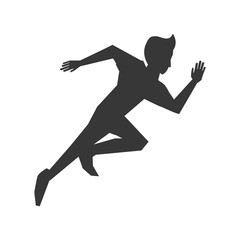 flat design running man icon vector illustration