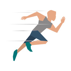 flat design running man icon vector illustration