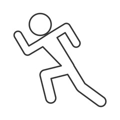 flat design running pictogram icon vector illustration