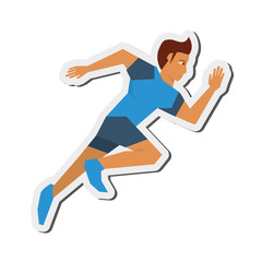 flat design running man icon vector illustration