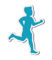 flat design running man icon vector illustration