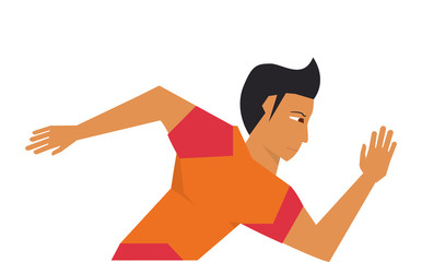 flat design running man icon vector illustration