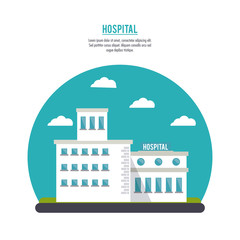 hospital building cloud clinic medical health care icon. Colorful and circle design . Vector illustration