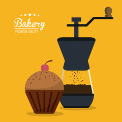 muffin cupcake coffee bakery food shop icon. Colorfull illustration. Vector graphic