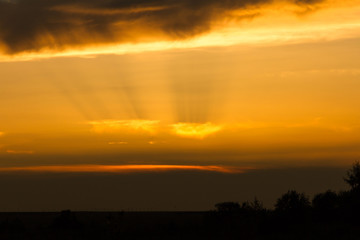 sunset in the desert