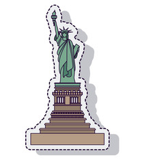 liberty statue isolated icon vector illustration design