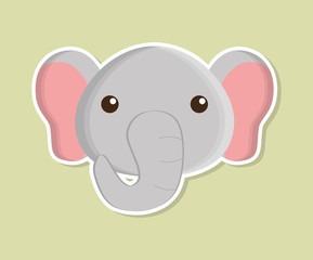 elephant animal cute little cartoon icon. Colorful and flat design. Vector illustration