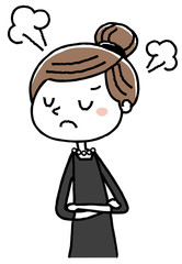 喪服を着た女性：怒る
