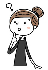 喪服を着た女性：疑問
