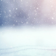 winter background with snow outdoors