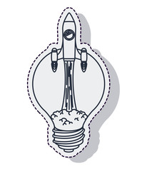 rocket startup bulb launcher isolated icon vector illustration design