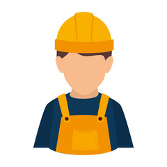 builder construction worker helmet man overall male guy vector illustration isolated