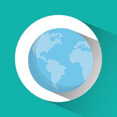 planet earth blue sphere icon. Flat and Colorfull illustration. Vector graphic