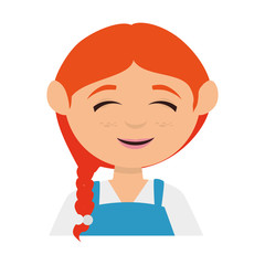girl cute cartoon female kid child smile vector illustration isolated