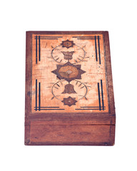 Vintage treasure box separated on white background
