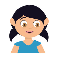 girl cute cartoon female kid child smile vector illustration isolated