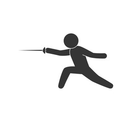 fencing sport exercise move hobby discipline man male vector illustration isolated