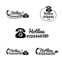 Hot line cell phone icon with number design for app or website. Vector illustration