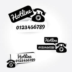 Hot line cell phone icon with number design for app or website. Vector illustration