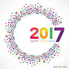 Vector illustration of Happy New Year 2017.