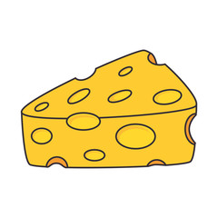 cheese food nutrition recipe milk piece sliced hole vector illustration isolated