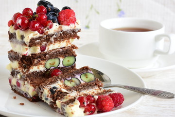 homemade cake with berries
