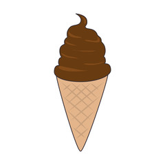 ice cream cone chocolate scoop dessert fun sweet sugar frozen vector