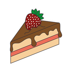 cake piece cream dessert sugar bakery candy vector illustration isolated