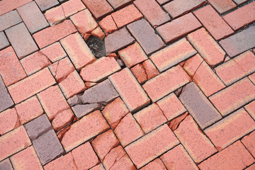 sidewalk brick floor destruction