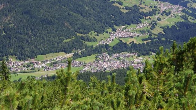 Dolomites, Italy - View of Padola, small town among the Dolomiti Venete. This ski resort will be connected to Sexten - Drei Zinnen in 2017.
