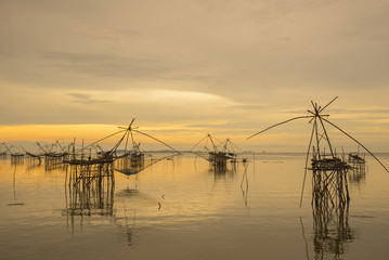Fototapeta premium Landscape sunrise time from phattalung prefecture , Thailand 