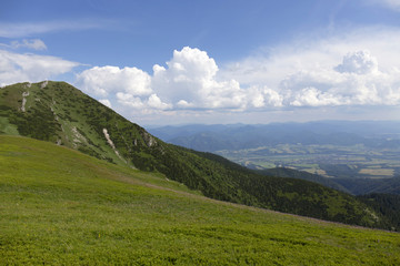 Fototapeta na wymiar Big Krivan, the highest Peak in Mountains Little Fatra in Slovakia