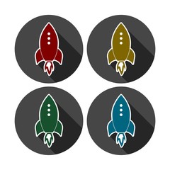 Vector illustration of a set of rockets