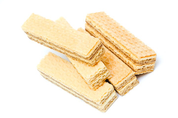 Sweet wafers isolated on a white background.