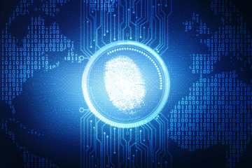 Obraz premium Fingerprint Scanning Technology Concept 2d Illustration