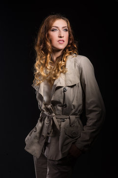 Fashion young woman portrait in studio