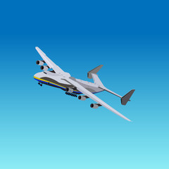 Super Truck transport aircraft  isolated on a blue background.