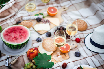 close up of food and wine